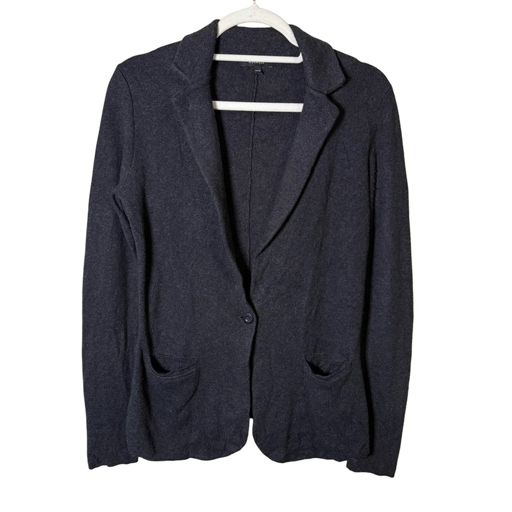RW&CO. Charcoal Black Knit Blazer Cardigan Size XS Cozy Neutral Minimalist